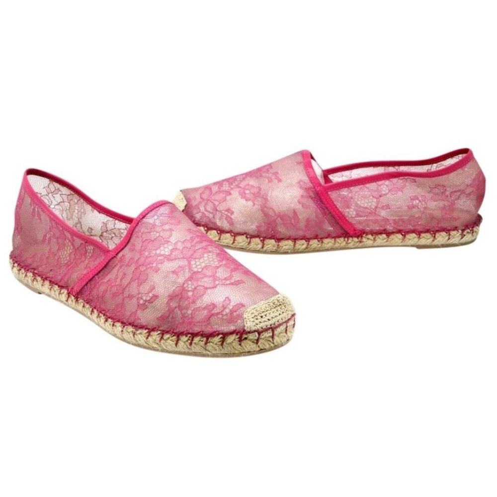 Valentino Lace 40 Espadrille Slip On Flats VL-1021P-0017